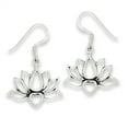 thumbnail image 1 of Dangle Open Lotus Flower Yoga .925 Sterling Silver Blooming Balance Earrings Jewelry Female Unisex, 1 of 3