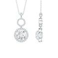 thumbnail image 1 of Rosec Jewels Dangle Pendant Necklace with Certified Moissanite for Women - D-VS1 Quality, 925 Sterling Silver, 1 of 7