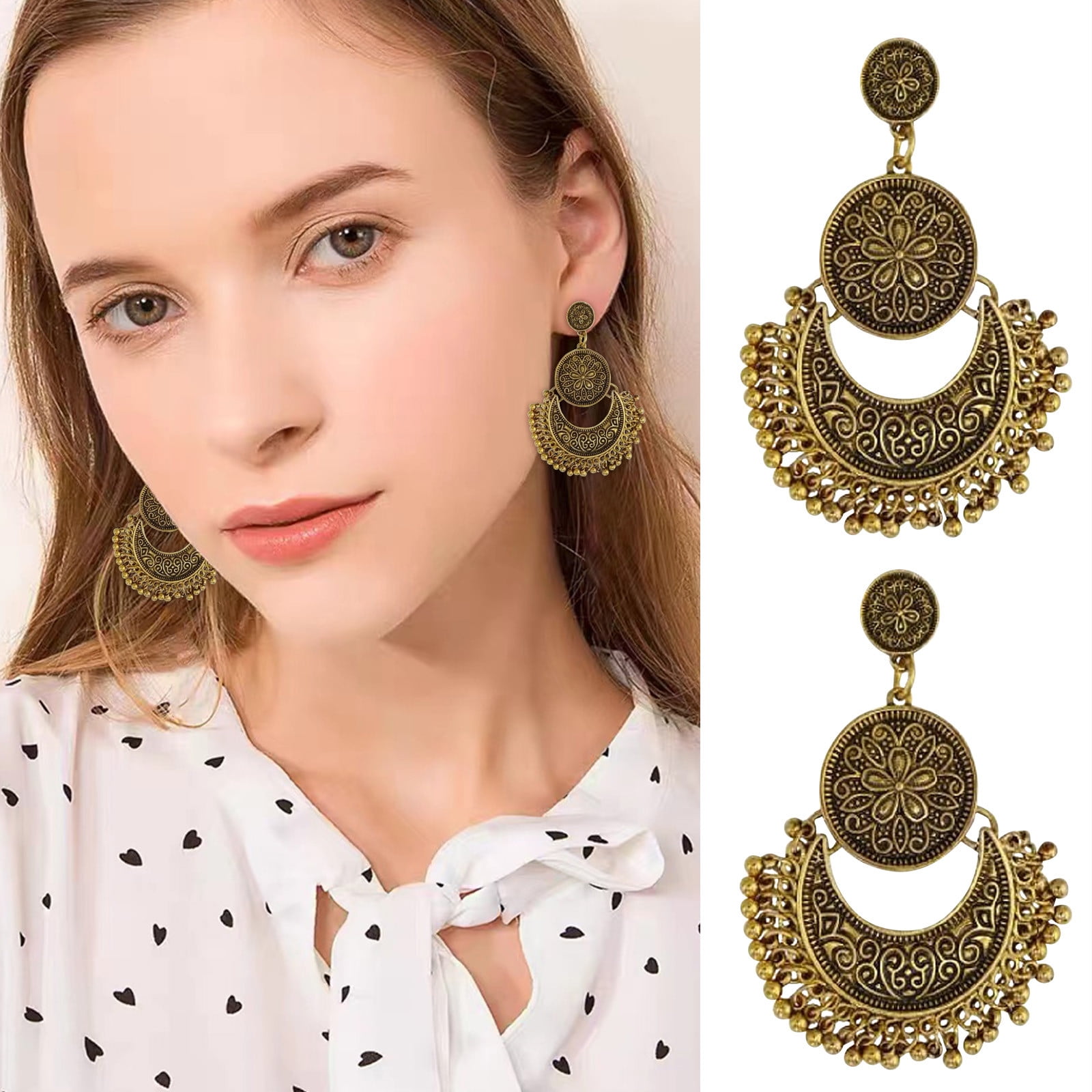 Dangling Earrings Heart Hoop Earrings for Women Handmade Earrings for