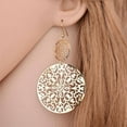 thumbnail image 1 of Dangling Filigree Disc Earrings in Gold or Silver For Woman, 1 of 4
