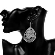 FESHIONN IOBI Dangling Floral Drop Earrings in White Gold for Woman Everyday Wear Special Occasion