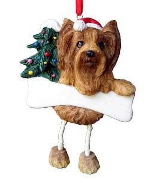 WANLIAN Statue De Chien Yorkshire Terrier Assis En Résine, Statues