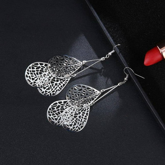 Dangling Mesh Drops Earrings in Gold or Silver