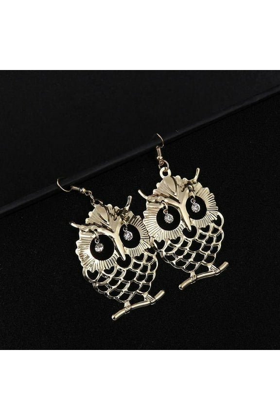 Dangling Owl Earrings in Gold or Silver