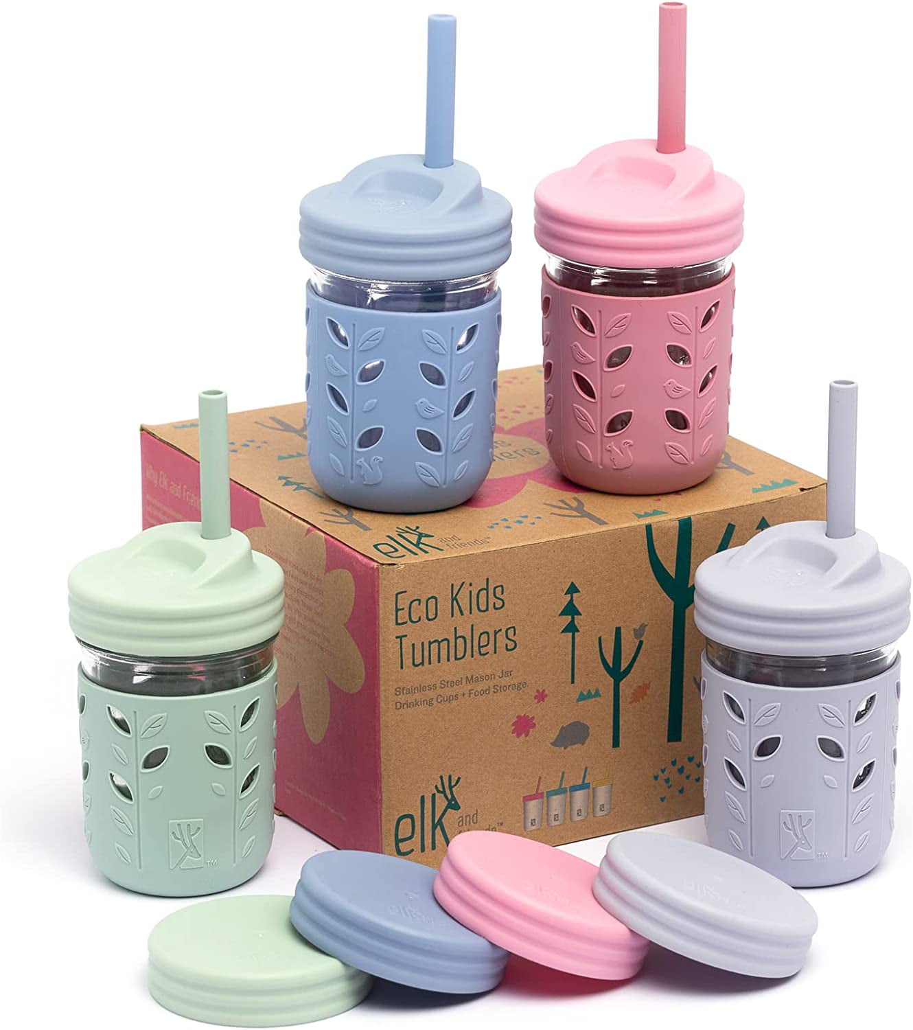 Kids Cups with Lids and Straws, 8oz Spill Proof Drinking Cups
