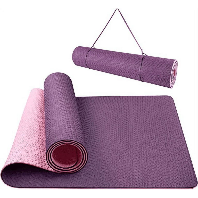 Danhaei Yoga Mat Non Slip Textured Surface Eco Friendly Yoga Matt with  Carrying Strap, Thick Exercise & Workout Mat for Yoga, Pilates and Fitness  (72x 24x 6mm) 