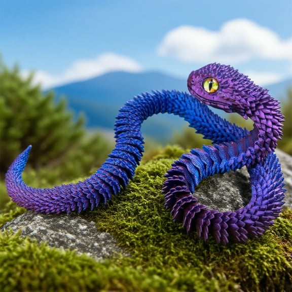 Danhjin 3D Printed Snake, Realistic Movable Joints Toy for Kids, Novelty Desktop Decor Figurine