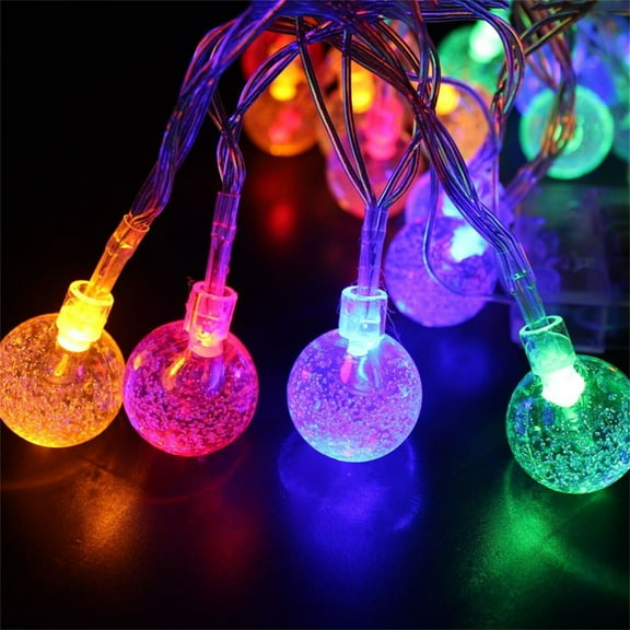 Danhjin 4th of july Outdoor String Lights LED,Outdoor Solar Bubble Ball Lamp Garden Courtyard Christmas Decoration Light 30LED,Independence Day, Garden, Yard, Party - Summer Savings