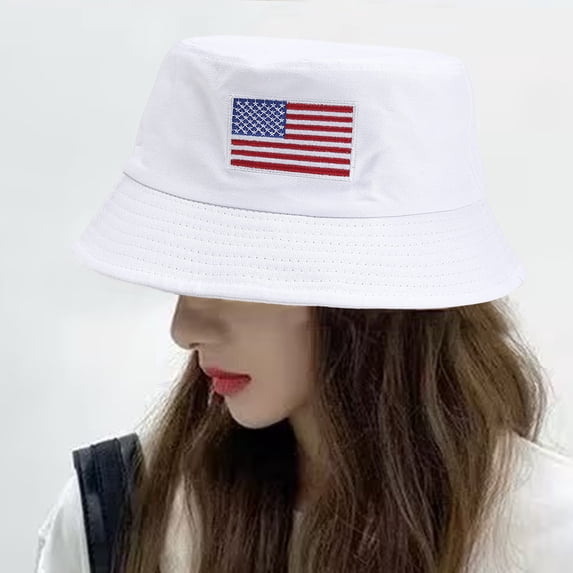 Danhjin 4th of July Hats Flag Print Bucket for Keepsake Decoration Gift & Party