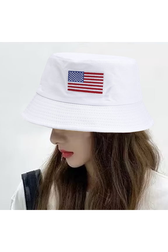 4th of July Hats Flag Print Bucket for Keepsake Decoration Gift & Party