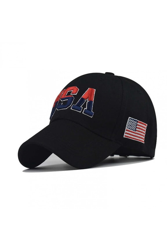 American Flag Unisex Baseball Hat for Men and Women - USA Flag Mesh Snapback Flat Visor Cap Adjustable