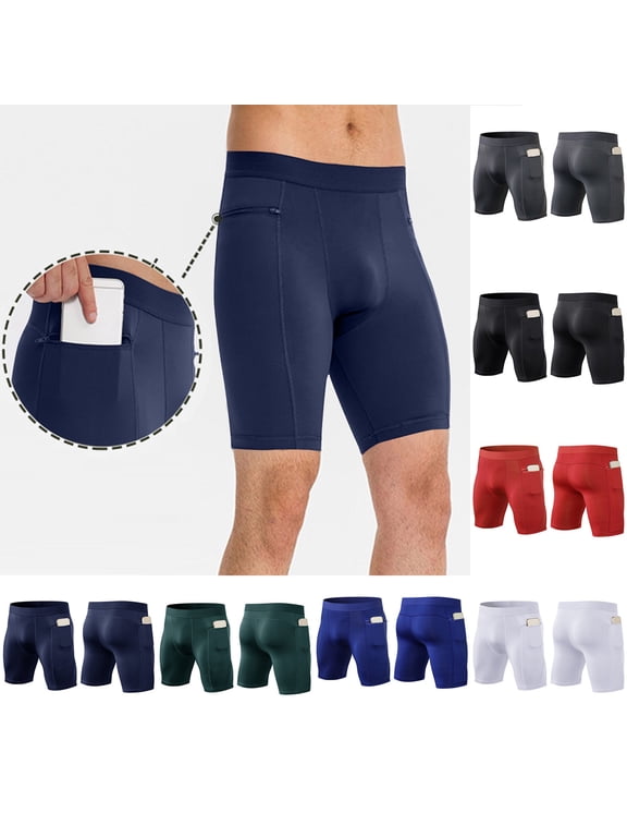 Athleticss Compressions Leggings For Men Breathable Running Workout Gym Training Shorts Performance Outdoor Sports Shorts Solid Color Shorts With Zipper Pockets Half Short Pants