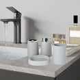 thumbnail image 1 of Danhjin Bathroom Accessory Set, 4 Piece Modern Bathroom Sets with Soap Dispenser Pump Toothbrush Tumbler Soap Dishes, Complete Bathroom Sets Accessories for Vanity Countertop, 1 of 9