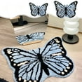 thumbnail image 1 of Danhjin Bathroom Rugs, Bath Mat Antislip Blue Butterflies Machines Washable Absorbent Fast Dry Waterproof Shower Mat for Bathroom Soft Toilet Mats, 1 of 8