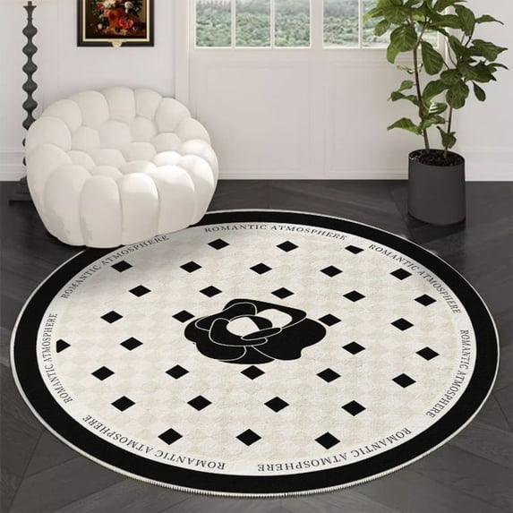 Danhjin Bathroom Rugs Non Slip Absorbent Large Round Kids Quick Dry Door Mat for Bathroom