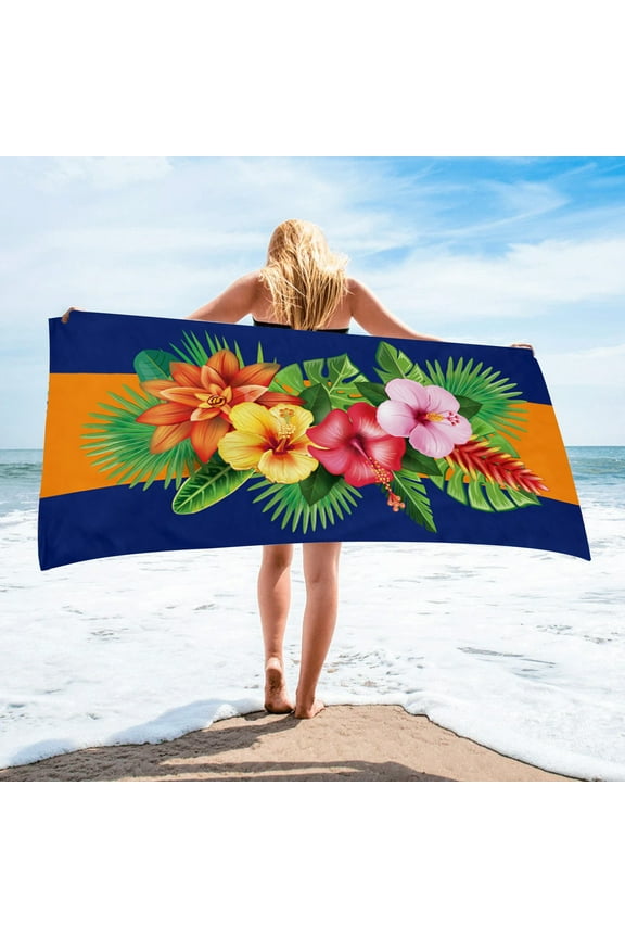 Beach Towel for Beach Pool, Fine Fiber Rectangular Large Quick Dry Sand Free All Season Shawl Mat