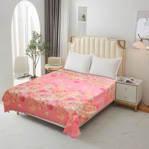 Danhjin Bed Sheets, Pretty Soft Floral Pattern Washable Set for Home All Season