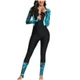 thumbnail image 1 of Danhjin Black Long Sleeve Swimsuits for Women Full Coverages RashGuard 1 Piece Set Swimwear Zipper Front Slim Surfing Swimming Summer Beach Bathing Athleti Swim Suits, 1 of 8