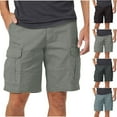 thumbnail image 1 of Danhjin Black Men's Shorts Casual Hiking Lightweight Sweatshorts Quick Ly Dry Stretch Waist Outdoor Fishing Trave L Shorts with Pockets, 1 of 6