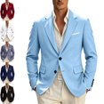 thumbnail image 1 of Danhjin Blazer Jackets for Men Lapel Button Down Business Casual Dress Suit Coats Office Work Formal Outwear, 1 of 8