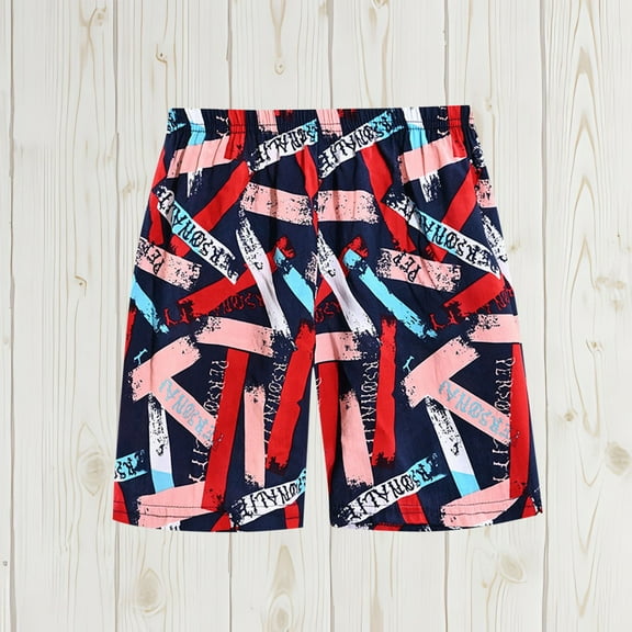 Danhjin Boys and Girls Shorts Summer Vacation Printed Beach Swim Pants Adjustable e Lastic Waist Thin Sports Shorts with Pockets 1-15 Years