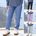 thumbnail image 1 of Boys Pants Spring and Summer Athletic Casual Pants Solid Color Slim Ank Le Binding Sweatpants with Pockets 3-14 Years, 1 of 6