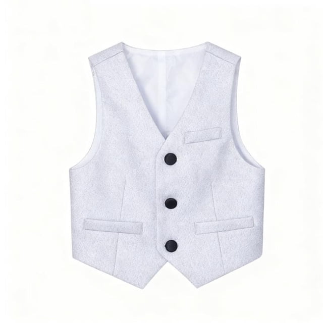 Danhjin Boys Suit Vests Formal V Neck Sleeveless Jackets Button Down Solid Color Back to School Performance Dress Vests, for 1 to 13T
