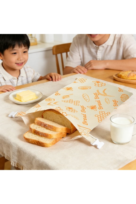 Bread Bags Reusable with Zipper and Beeswax for Fresh Food Storage of Bread Fruits Vegetables Snacks, 12.99*16.92in