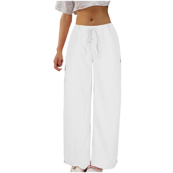Danhjin Cargo Pants for Women Casual Pants Baggy Stretchy Wide Leg Streetwear Travel Hiking Pants