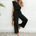 thumbnail image 1 of Danhjin Cargo Pants for Women Drawstring Baggy Stretchy Wide Leg Low Waisted Casual Pants Streetwear Travel Hiking Pants, 1 of 5