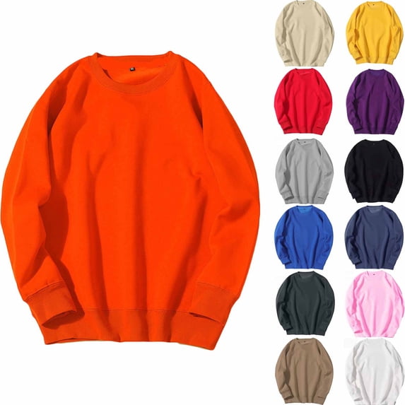 Danhjin Casual Sweatshirts for Men Crew Neck Long Sleeve Fall Winter Pullover Tops Comfy Outdoor Loose Fashion Tees Shirts
