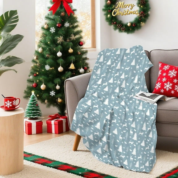 Danhjin Christmas Throw Blanket for Couch, Lightweight Flannel Blanket Holiday Gift Soft for Bed and Sofa Nap, Cozy and Warm for Winter, 39" x 27"