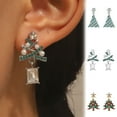 thumbnail image 1 of Danhjin Christmas Tree Earrings Funny Designs, 1.73in Lightweight Comfortable Fits for Girlfriends, 2 Pair Set, 1 of 9