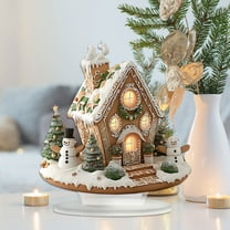 Danhjin Christmas Village Houses Set, Wearresistant Desk House With Doublelayer Small Wooden House for Christmas Display, Home Holiday Mantel Decorations
