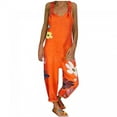 thumbnail image 1 of Danhjin Clearance Women's Plus Size Baggy Wide Leg Overalls Casual Loose Jumpsuit Rompers Buttons Floral Printed Suspender Jumpsuit, 1 of 1