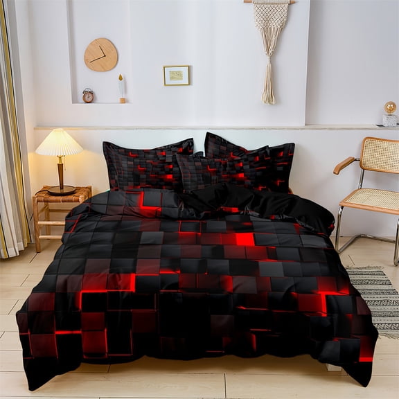 Danhjin Comforter Set, Microfiber Bedding Set with Duvet Cover Three Piece Set, Wrinkle-Proof Soft Bed Set for Bedroom Decor