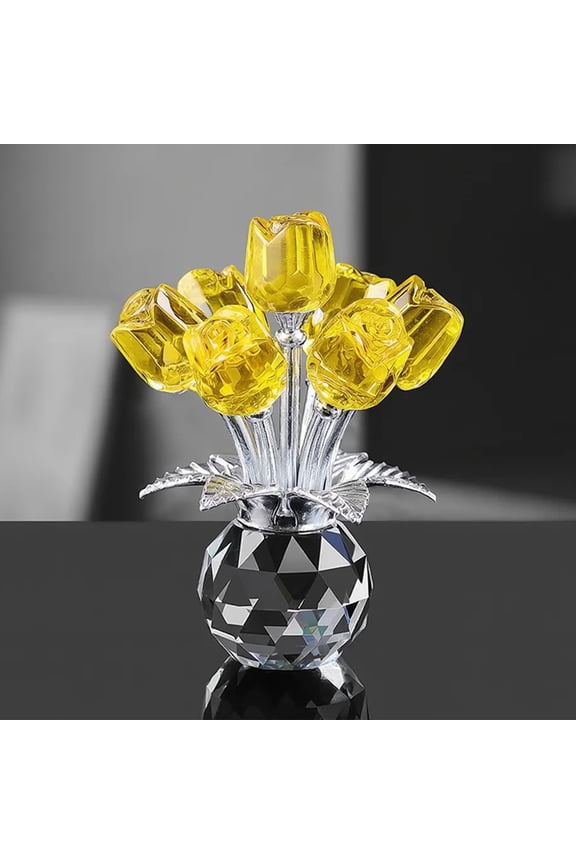 Crystal Flowers Forever Rose, Transparent Rose Bouquet for Home Decoration and Ideal Gift