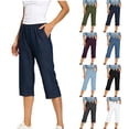 thumbnail image 1 of Danhjin Denim Jean Pants For Women Spring Summer Casual High Elastic Waisted Wide Leg Jean Pants Loose Stretch Straight Leg Comfy Casual Baggys Pants With Pockets, 1 of 10