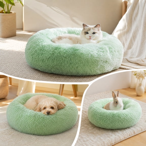 Danhjin Dog Bed Deep Sleep Round Fleece Pet Bed 38cm Diameter For Small To Medium Pet All Seasons Cat Bed Pet Bed Outdoor Dog Bed Dog Beds