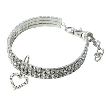 Danhjin Dog Cat Collar, Dog Collar Bling Rhinestones Chocker Pet Collar with Pendant Adjustable Collars for Cat and Small to Dog - Summer Savings Clearance