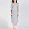 thumbnail image 1 of Danhjin Dress for Maternity T-Shirt Crew Neck Midi Dress Summer Short Sleeve Solid Color Lightweight Casual Comfy Loose Dress, 1 of 6