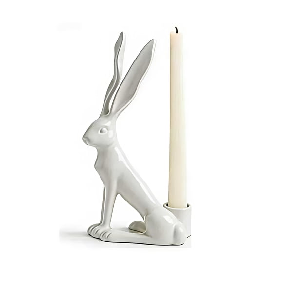 Danhjin Easter Candle Holder Table Decorations, 7.87in Candlestick Decoration for Festive Table Setting and Easter Decor