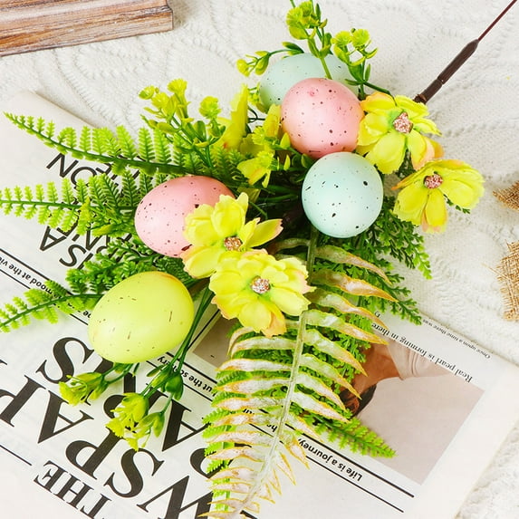Danhjin Easter Table Decorations, 15.7in Simulation Green Eggs for Home Wedding Decoration and Easter Party Setting