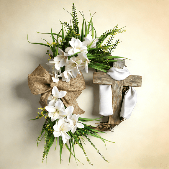 Danhjin Easter Wreaths for Front Door, Door Hanging Wreath for Easter Decorations and Home Holiday Decor