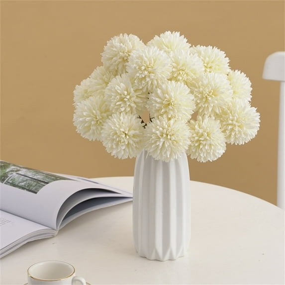 Danhjin Fake Flowers, Artificial Flowers for Outdoors Indoors Decoration Chrysanthemums Singly Faux Flowers, for Garden Porch Patio Graveside Home Decor, Flowers for Decoration