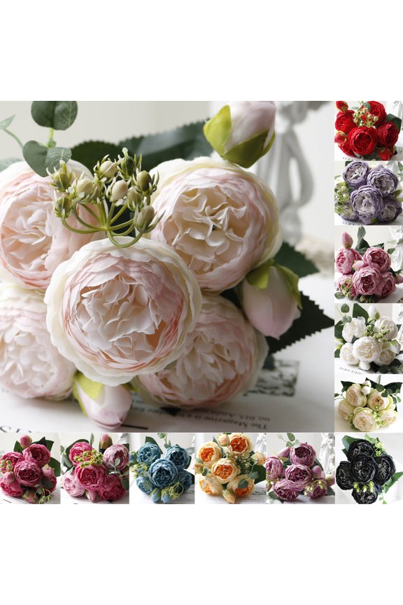 Fake Flowers, Artificial Flowers for Outdoors Indoors Decoration Valentines Bouquet Bridal Decor Faux Flowers, for Garden Porch Patio Graveside Home Decor, Flowers for Decoration