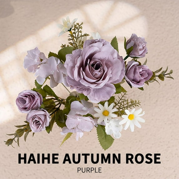 Danhjin Fake Flowers, Artificial Flowers Sea Rose for Outdoors Indoors Decoration Weather Proof Faux Flowers, for Garden Porch Patio Graveside Home Decor, Flowers for Decoration