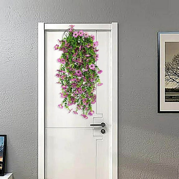 Danhjin Fake Hanging Plants Outdoor, Artificial Hanging Plants for Outdoors Ceiling Yugali Hanging Rattan for Porch Patio Entryway, Indoor Outdoor Home Decor, Hanging Basket Decor