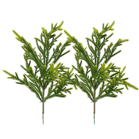 Danhjin Fake Plants, 12 Inch Christmas Norfolk Branches Green Plants Artificial Decor Low Maintenance Indoor Outdoor Fake Plant Decor for Home Office Decor