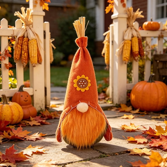 Danhjin Fall Table Decor Scarecrow Figurine, Rustic Soft Stuffed Tabletop Ornament for Thanksgiving